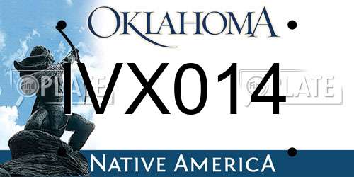 IVX014 Oklahoma License Plate