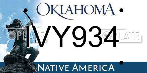 IVY934 Oklahoma License Plate