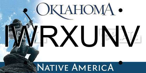 IWRXUNV Oklahoma License Plate