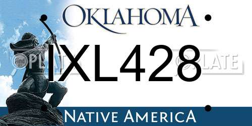 IXL428 Oklahoma License Plate