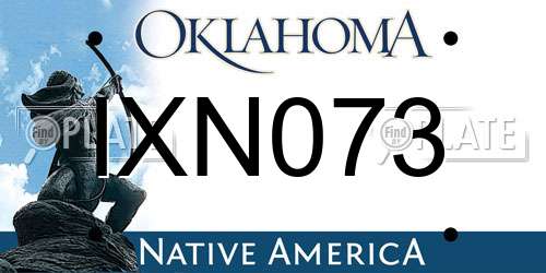 IXN073 Oklahoma License Plate