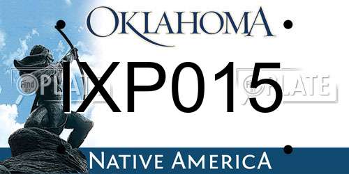 IXP015 Oklahoma License Plate