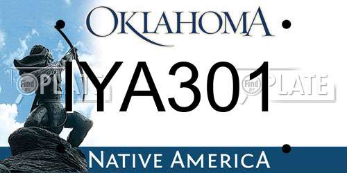 IYA301 Oklahoma License Plate