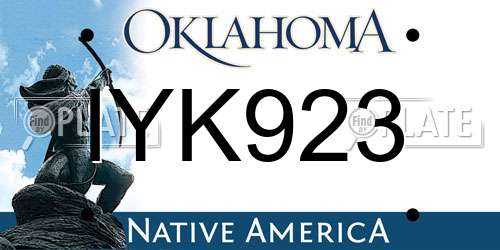 IYK923 Oklahoma License Plate
