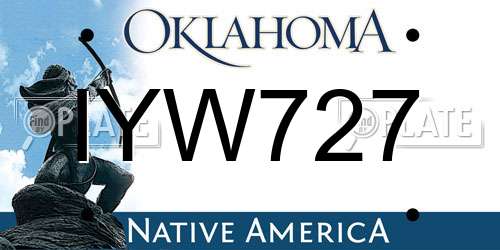 IYW727 Oklahoma License Plate