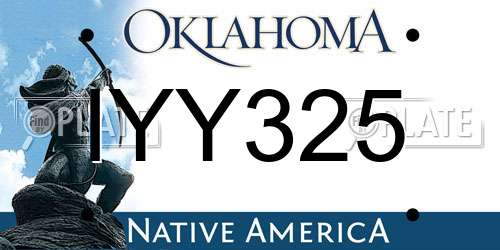 IYY325 Oklahoma License Plate