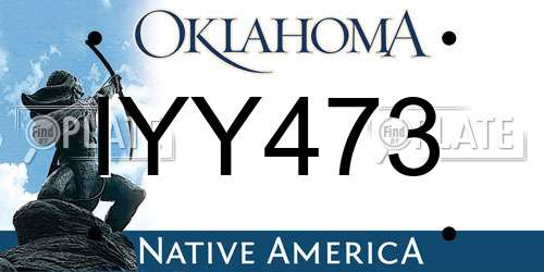 IYY473 Oklahoma License Plate