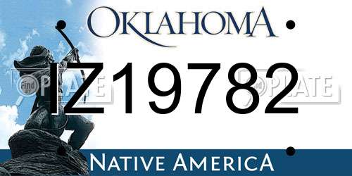 IZ19782 Oklahoma License Plate