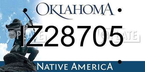 IZ28705 Oklahoma License Plate