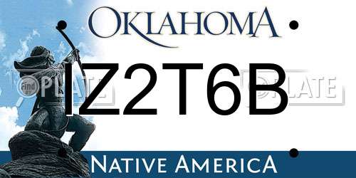 IZ2T6B Oklahoma License Plate