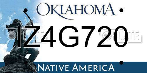 IZ4G720 Oklahoma License Plate