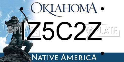 IZ5C2Z Oklahoma License Plate