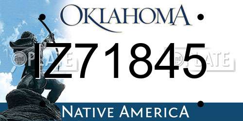 IZ71845 Oklahoma License Plate