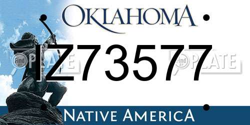 IZ73577 Oklahoma License Plate