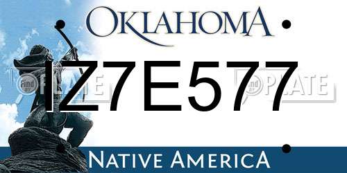 IZ7E577 Oklahoma License Plate