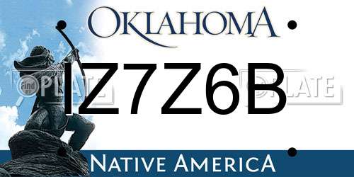 IZ7Z6B Oklahoma License Plate