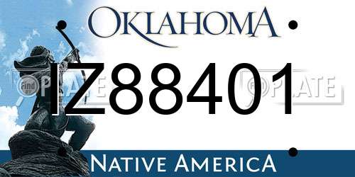 IZ88401 Oklahoma License Plate