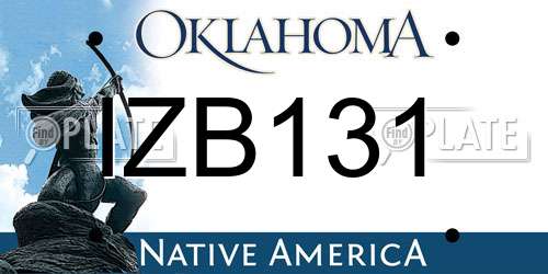 IZB131 Oklahoma License Plate