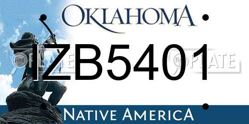 IZB5401 Oklahoma License Plate