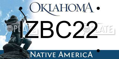 IZBC22 Oklahoma License Plate
