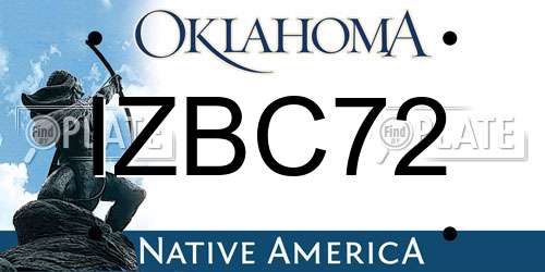 IZBC72 Oklahoma License Plate