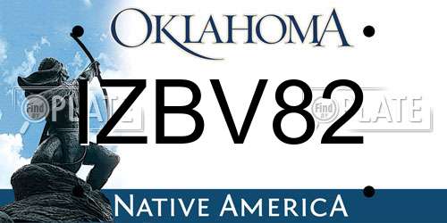 IZBV82 Oklahoma License Plate