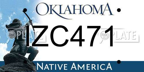 IZC471 Oklahoma License Plate