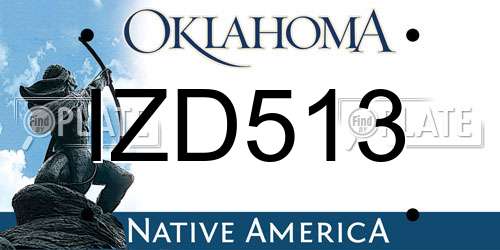 IZD513 Oklahoma License Plate