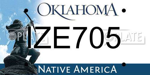 IZE705 Oklahoma License Plate
