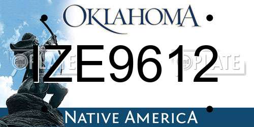 IZE9612 Oklahoma License Plate