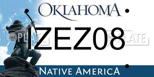 IZEZ08 Oklahoma License Plate