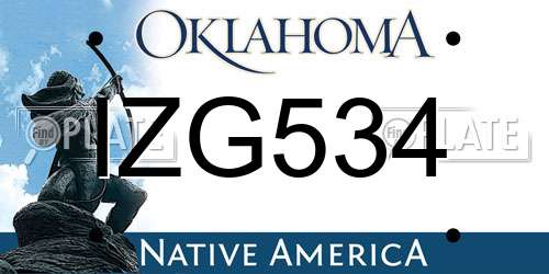 IZG534 Oklahoma License Plate