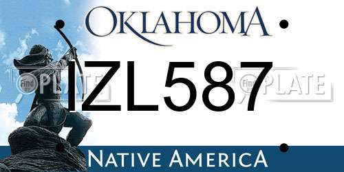 IZL587 Oklahoma License Plate