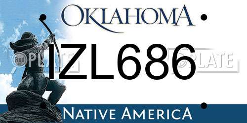 IZL686 Oklahoma License Plate