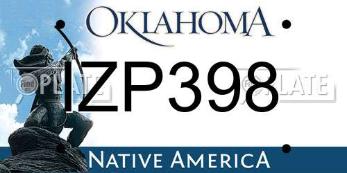 IZP398 Oklahoma License Plate