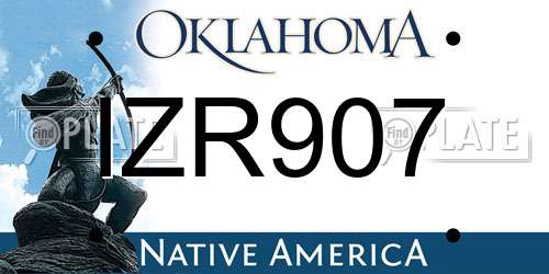 IZR907 Oklahoma License Plate