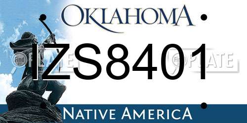 IZS8401 Oklahoma License Plate
