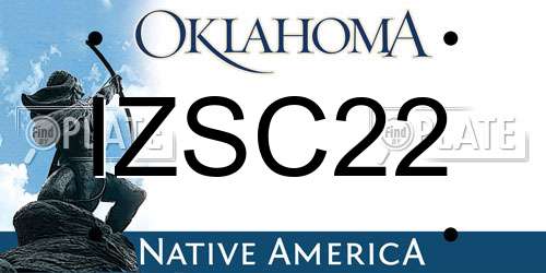 IZSC22 Oklahoma License Plate