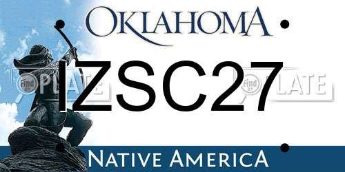 IZSC27 Oklahoma License Plate