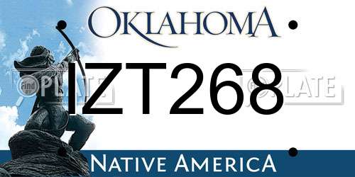 IZT268 Oklahoma License Plate