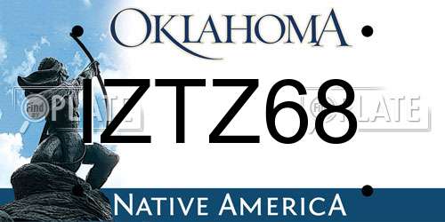 IZTZ68 Oklahoma License Plate