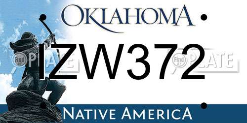 IZW372 Oklahoma License Plate