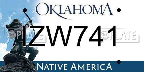 IZW741 Oklahoma License Plate
