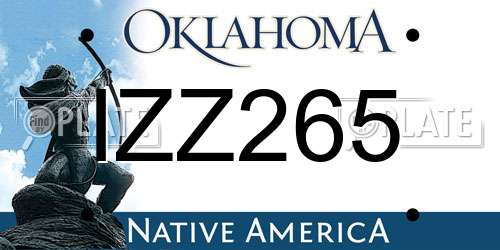 IZZ265 Oklahoma License Plate