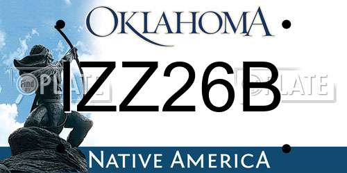IZZ26B Oklahoma License Plate