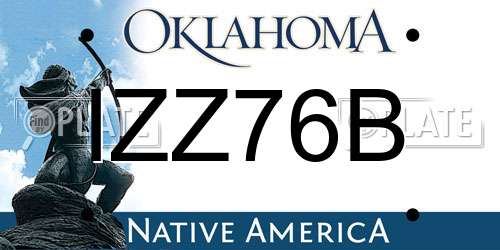 IZZ76B Oklahoma License Plate
