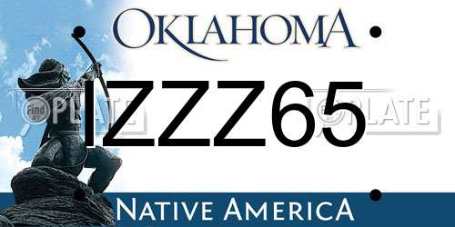 IZZZ65 Oklahoma License Plate