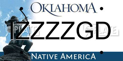 IZZZZGD Oklahoma License Plate