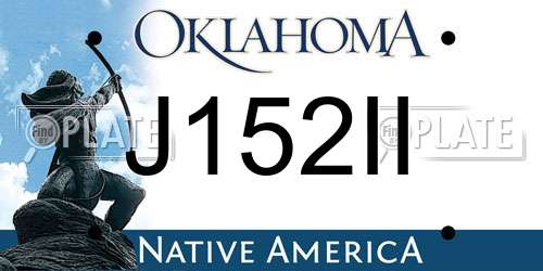 J152II Oklahoma License Plate