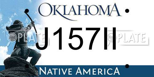 J157II Oklahoma License Plate